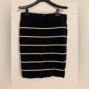 Elle Black and White Striped Pencil Skirt